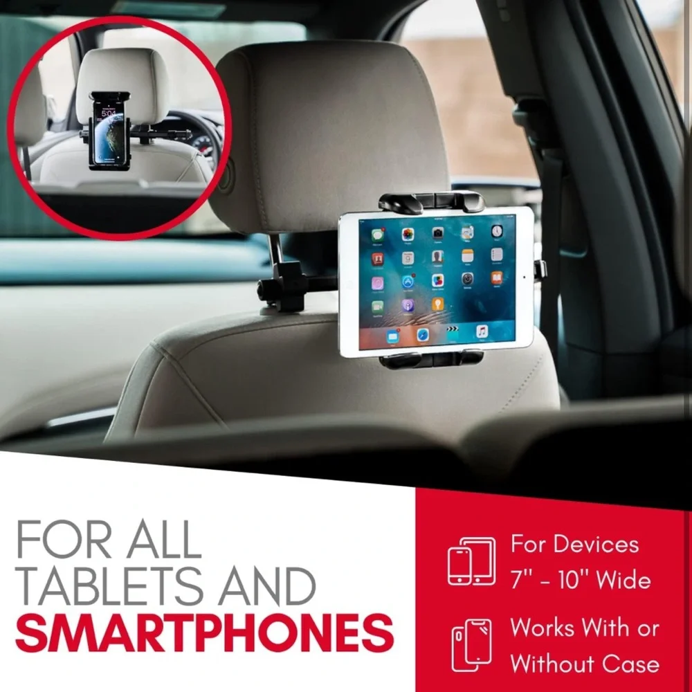 NEW MACALLY Dual Position Car Seat Cell Phone/Tablet Headrest